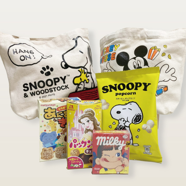 トートバッグ入り お菓子詰合せ ミニオン ミッキー スヌーピー バッグ