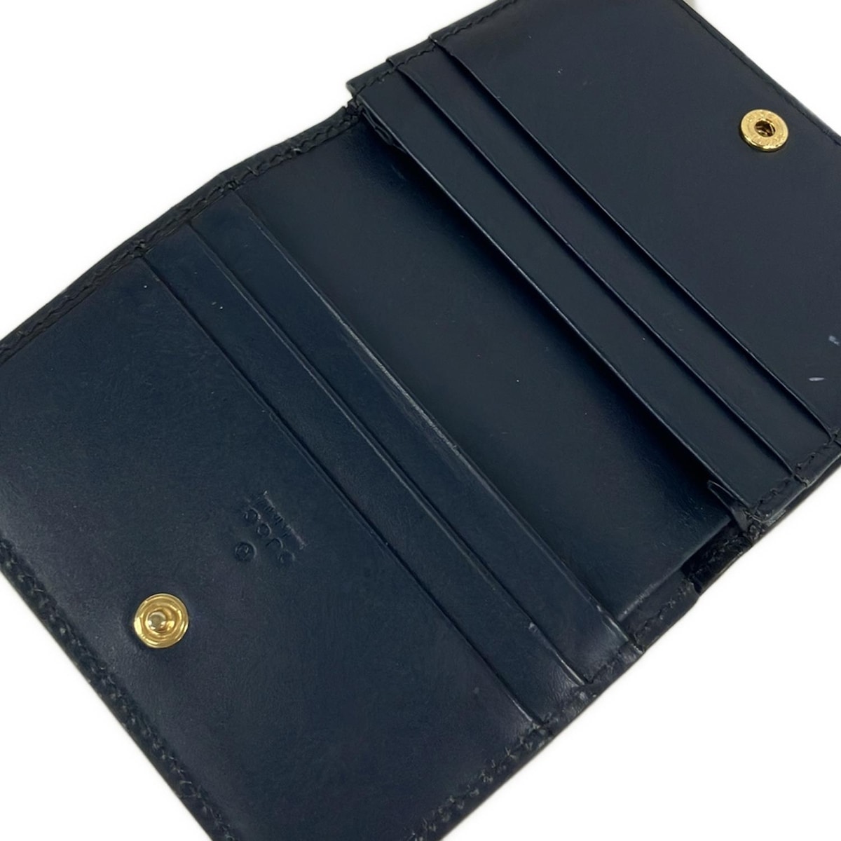 GUCCI(グッチ) 2つ折り財布 グッチシマ 410120 ネイビー GG レザー