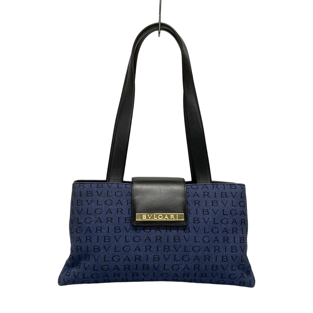 ブルガリ/ショルダーバッグ/ロゴマニア/ブルー×黒/デニム×レザーの買取