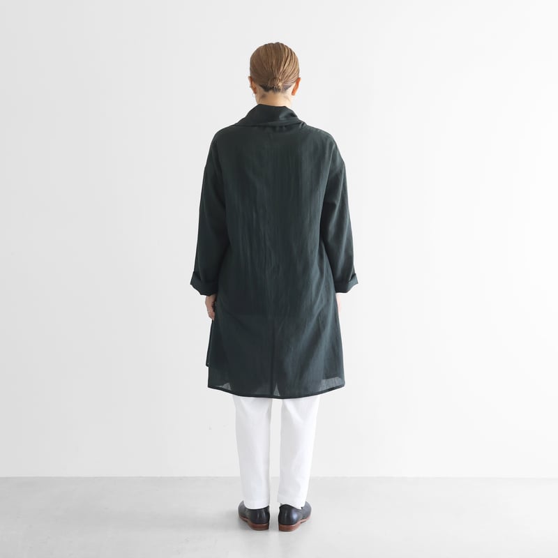 ウォッシャブルウールロングカーディガン（ダークグリーン）【ユニ