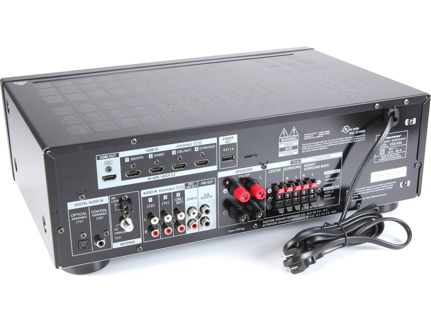 Pioneer VSX-834 7.2-channel home theater receiver with Dolby Atmos