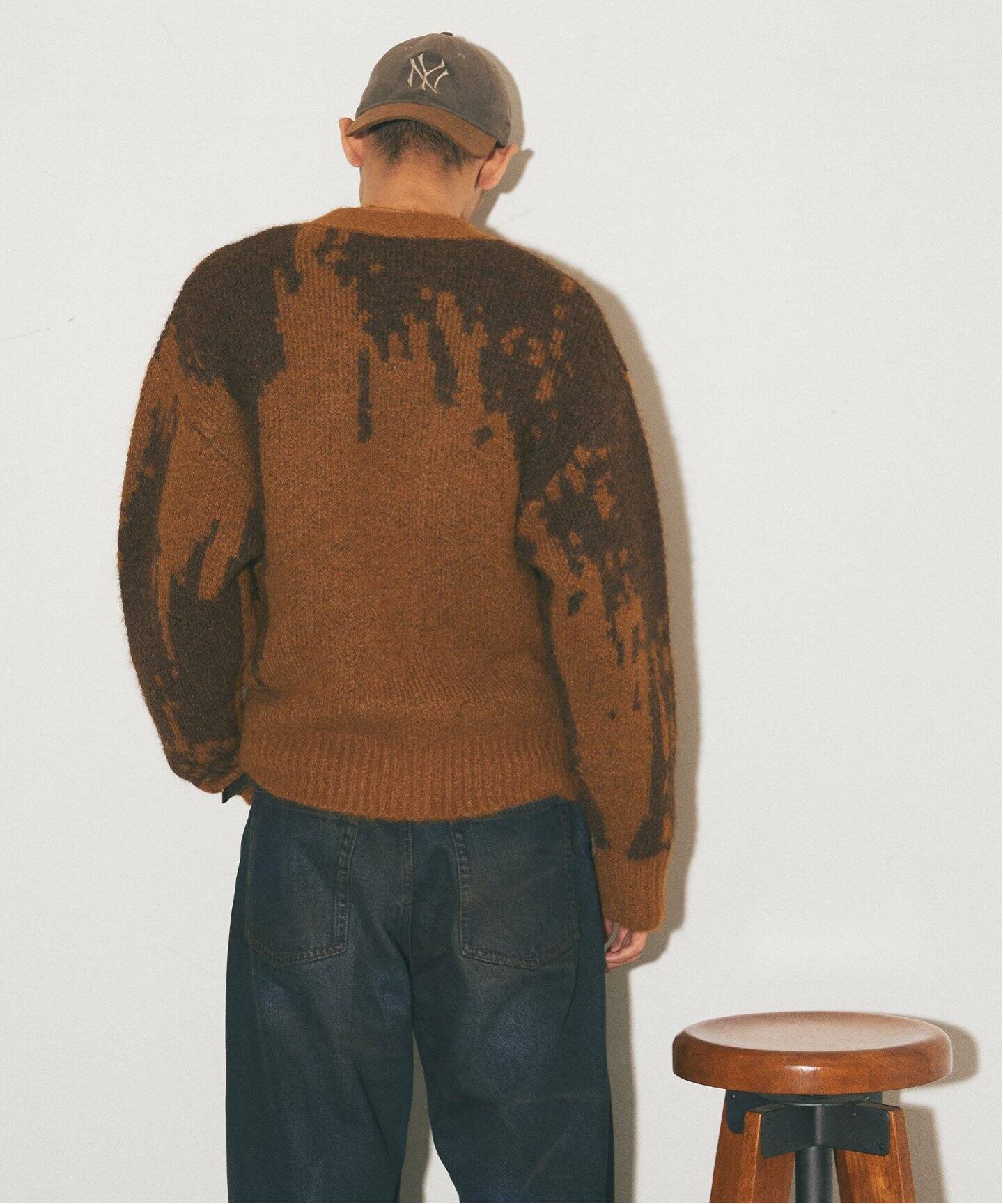 ルーズジャガード アブストラクト カーディガン（カーディガン