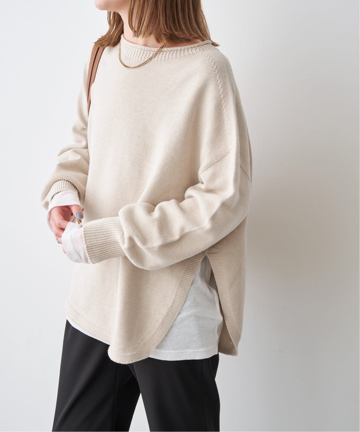 バルキーヤーンルーズボートネックニット（ニット／セーター）｜Spick