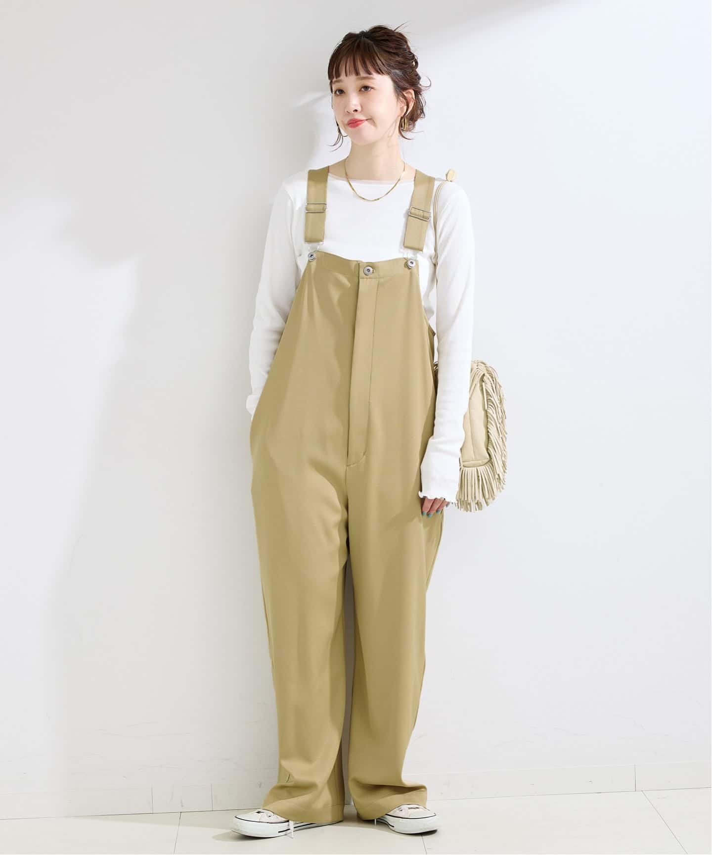 手洗い可 / サテンサロペット（サロペット／オーバーオール）｜B.C