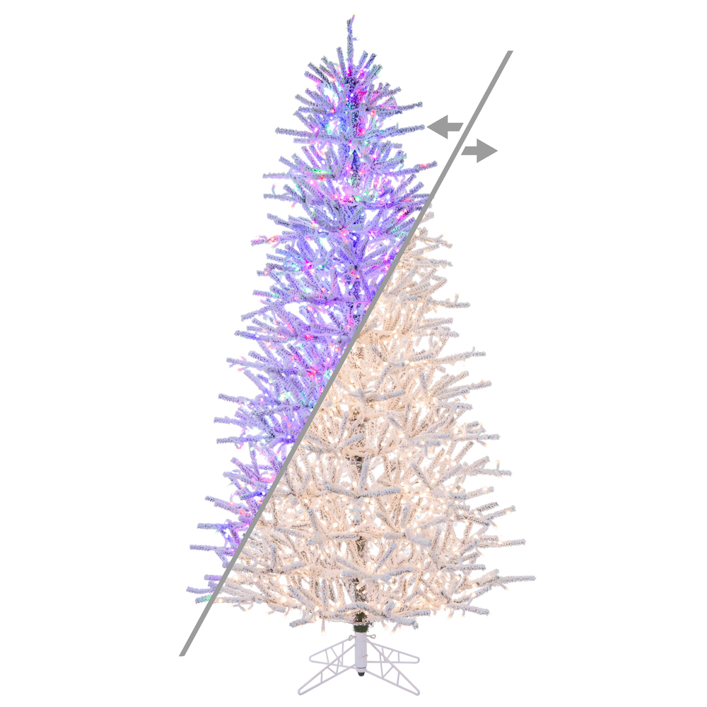 K226076LED - Flocked Slim Pistol Pine Christmas Tree
