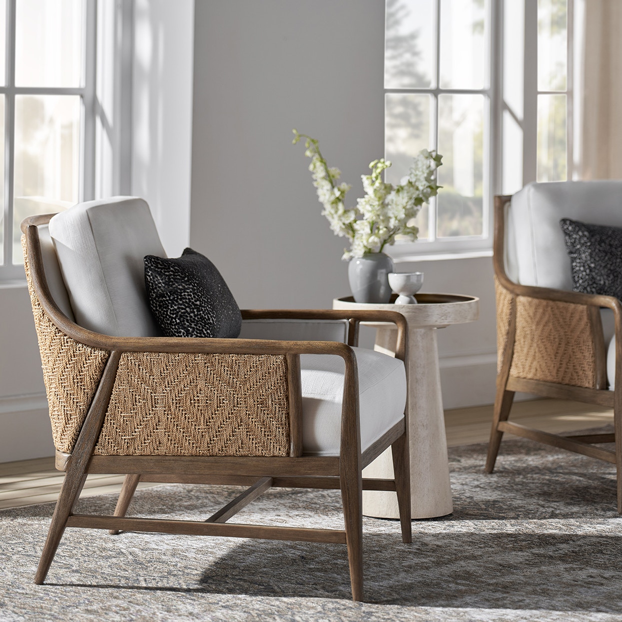 Palecek Living Room MORAVIA LOUNGE CHAIR 7640-79+8717-6K