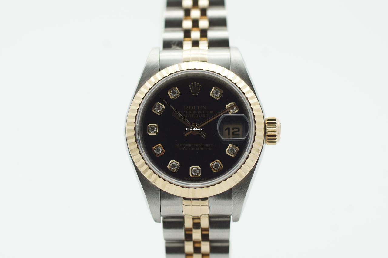Rolex Lady-Datejust 79173 Papiere 2003 Schwarz Stahl/Gold por