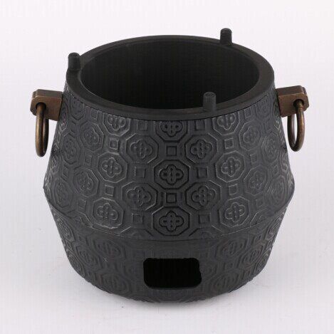 日式铜环铜扣铁壶座铸铁风炉生铁炭炉茶壶碳炉铸铁壶带环碳炉茶具评价