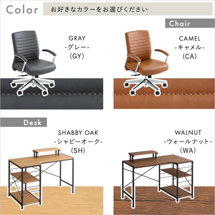 デスク チェア 2点セット レザー調 ヴィンテージ【Granst×Lubbock