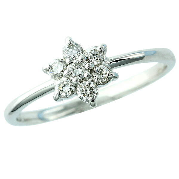 指輪 pt900 ダイヤモンド フラワーリング プラチナ900 0.21ct 花