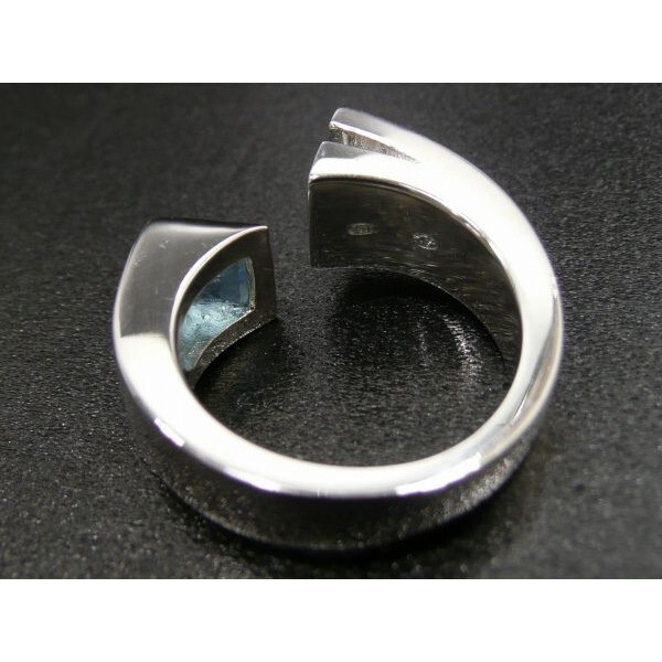 グッチ GUCCI 指輪 シルバー925 ブルートパーズ付 ツイストG リング