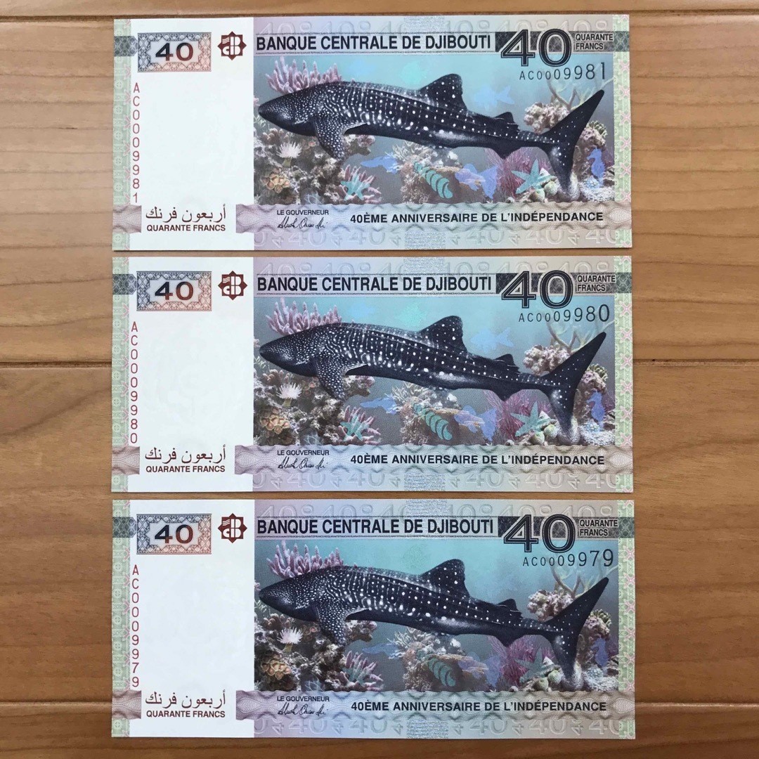 完全未使用級 希少レア 3連番 ジンベイザメ ジンベイサメ 鮫シャーク