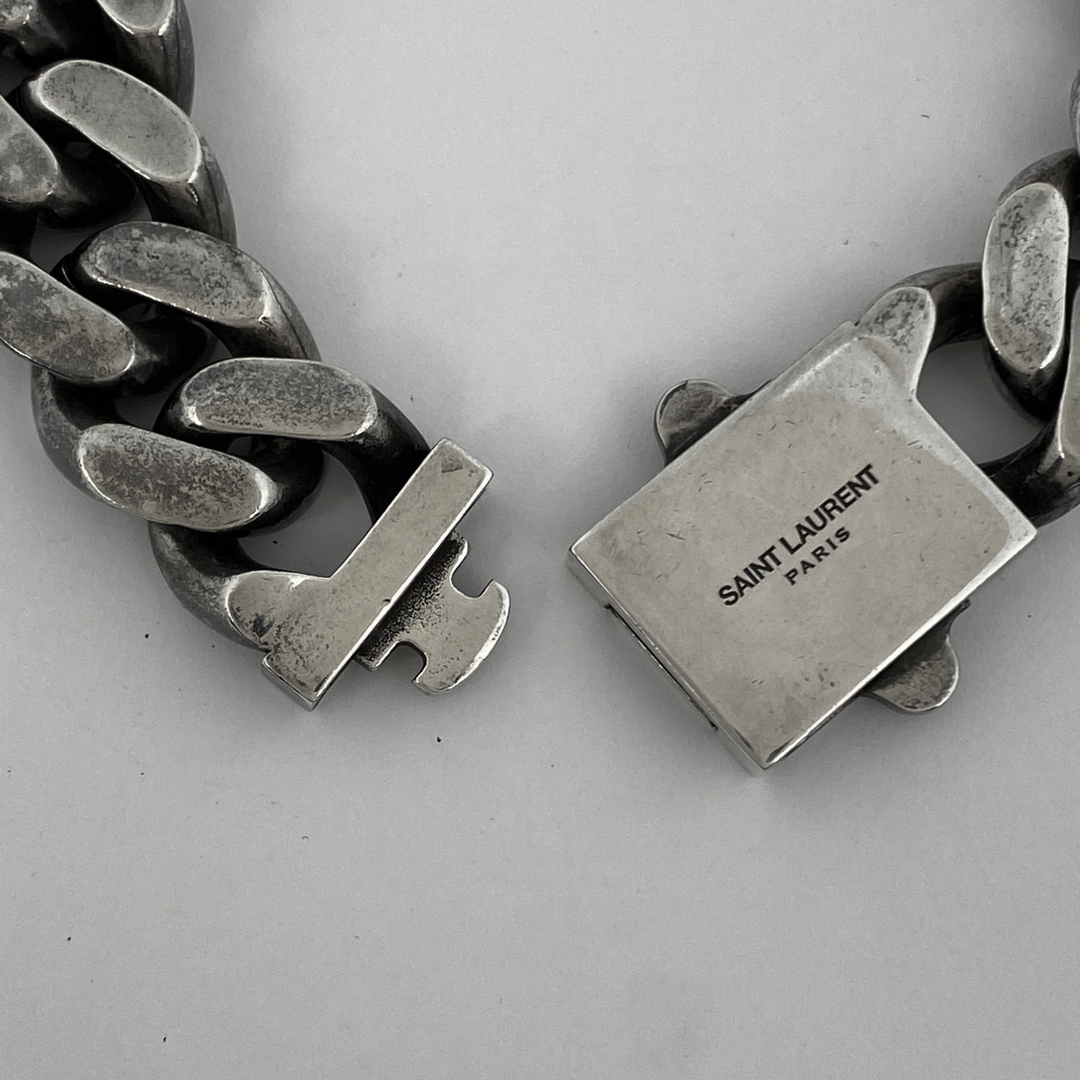 SAINT LAURENT - サンローラン ロゴ チェーン ブレスレット シルバー