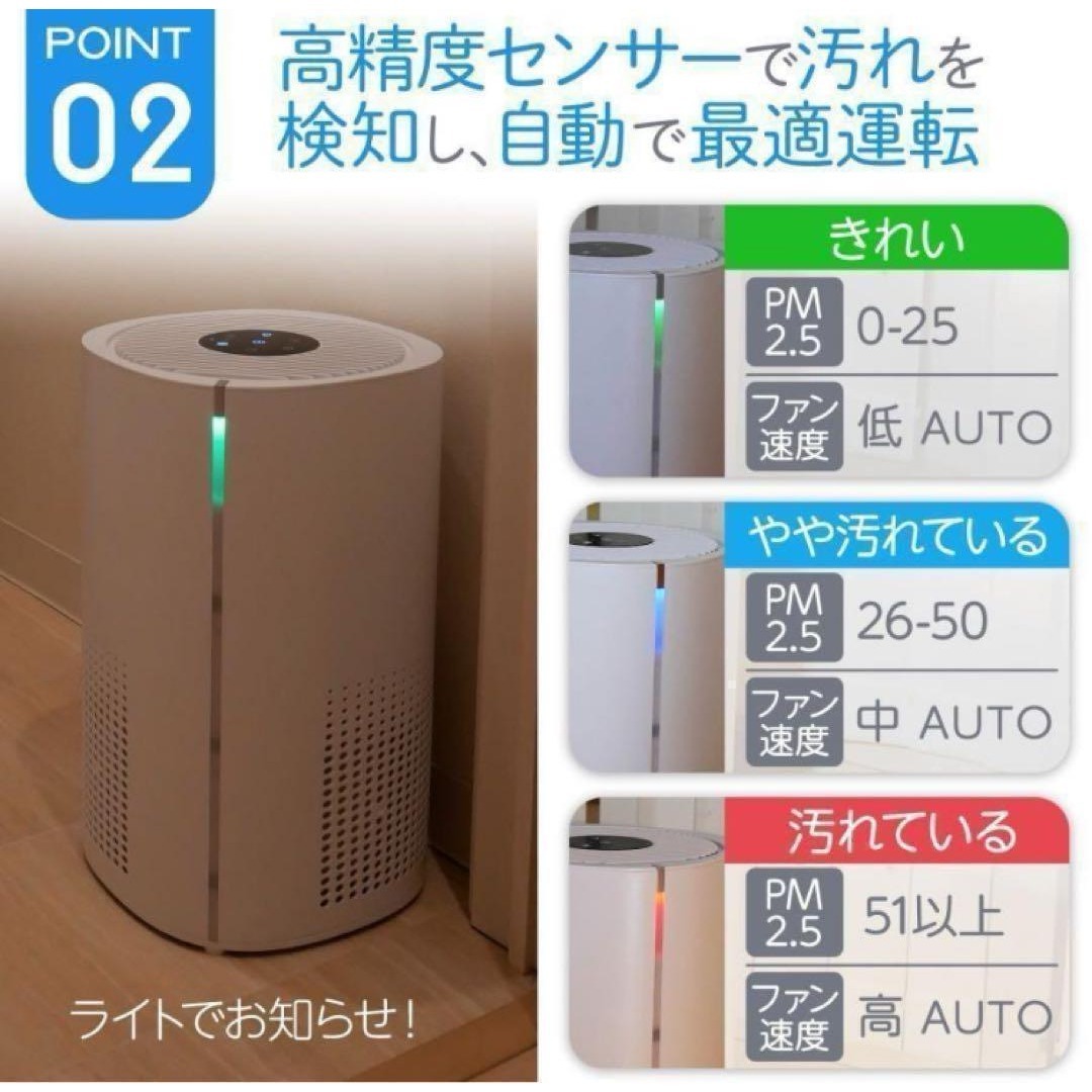 空気清浄機 小型 消臭 省エネ 花粉 脱臭機 たばこ 除菌 2737の通販 by