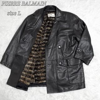 Pierre Balmain - メンズマフラー 赤×黒 pierre balmain ピエール