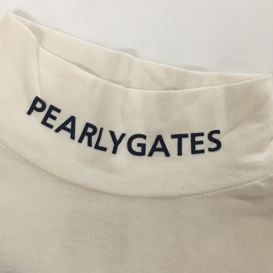 PEARLY GATES - パーリーゲイツ 長袖ハイネックシャツ 白×ネイビー