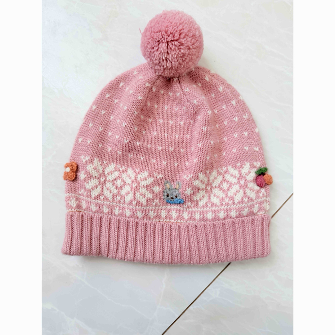 familiar - ファミリア ファミちゃん ピンク 雪の結晶 ニット帽の通販