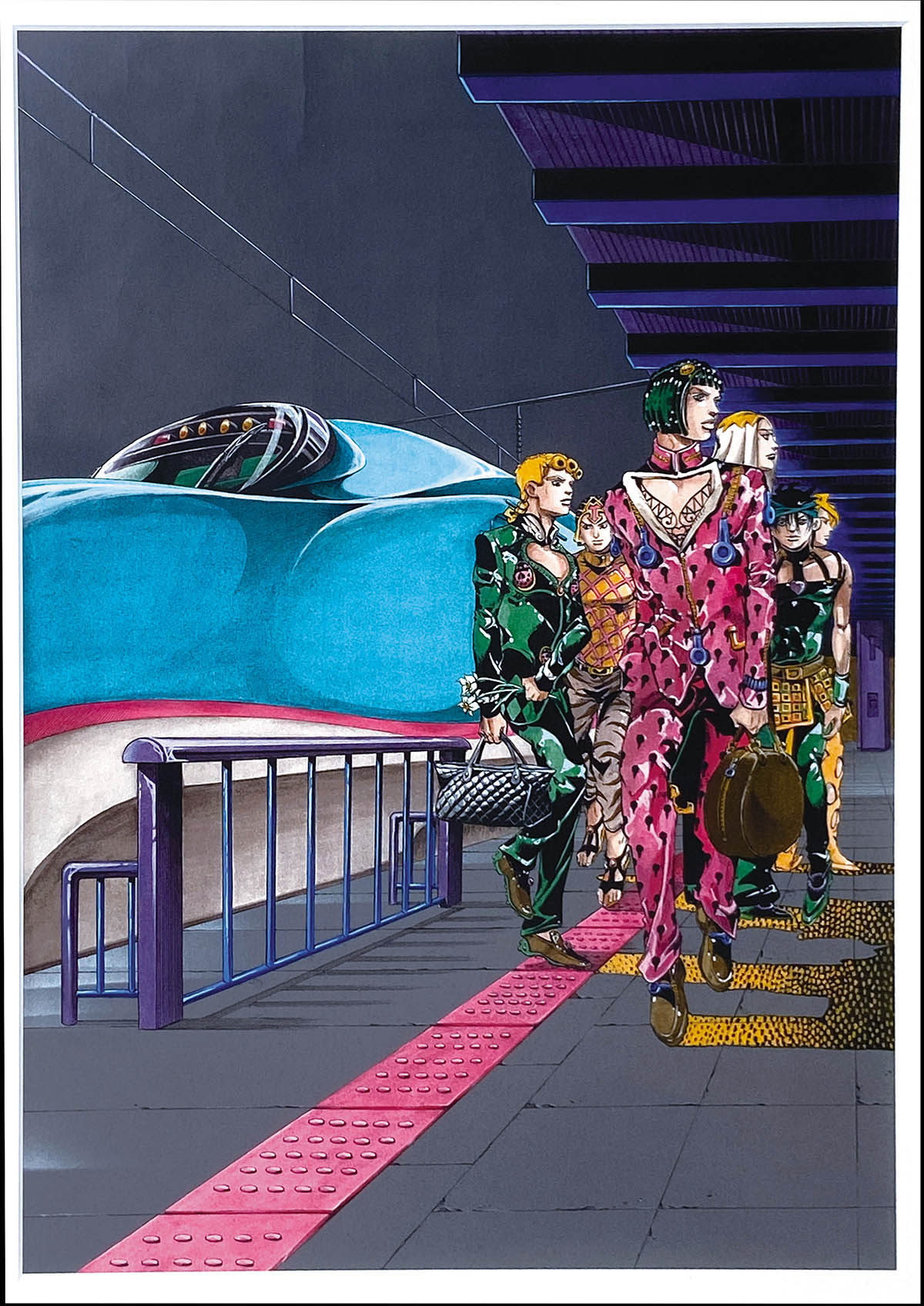 3600] 荒木飛呂彦 カラー複製イラスト「ジョジョの 奇妙な冒険