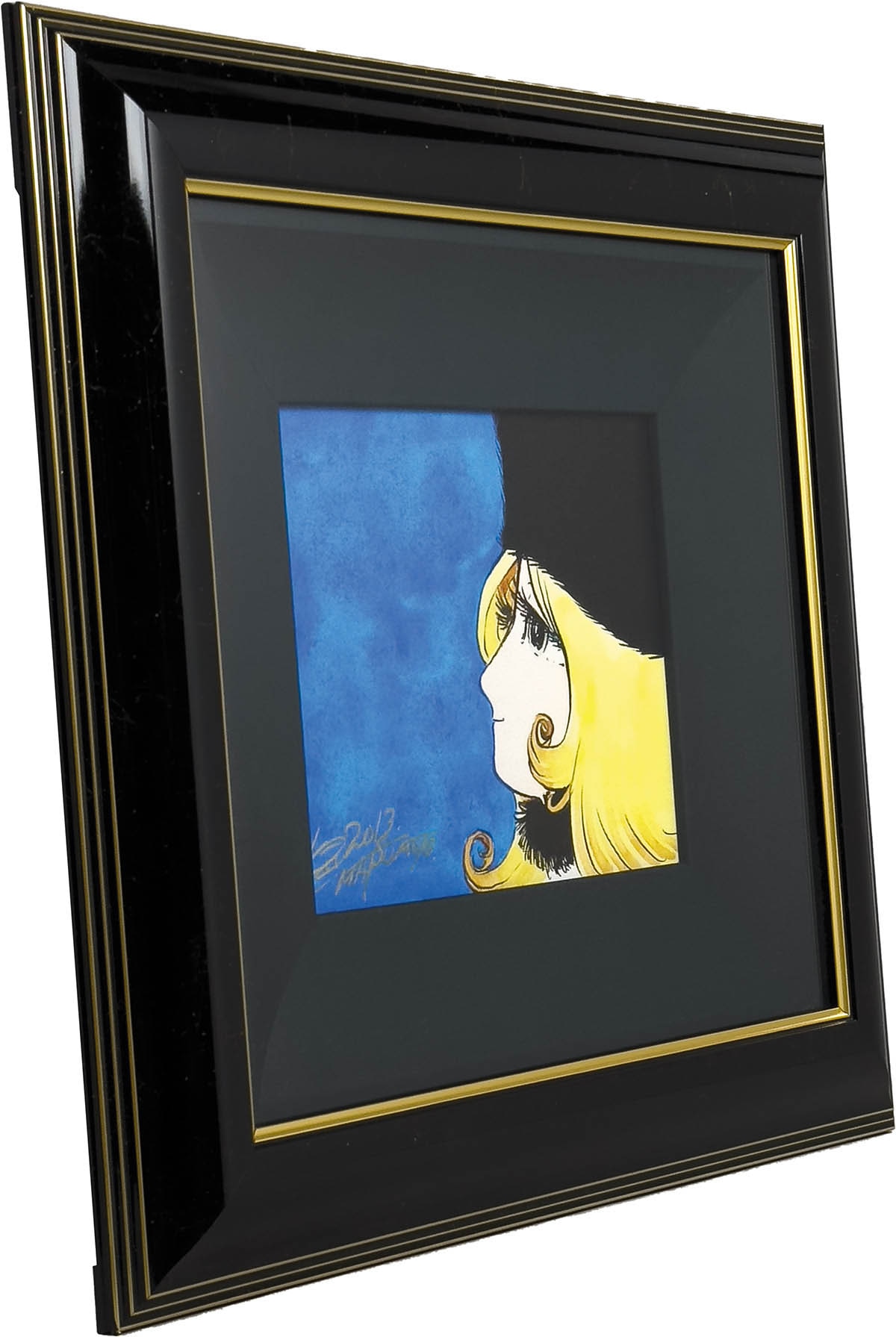 4016] 松本零士 直筆サイン入りカラー複製イラスト「未来へ/銀河鉄道999」