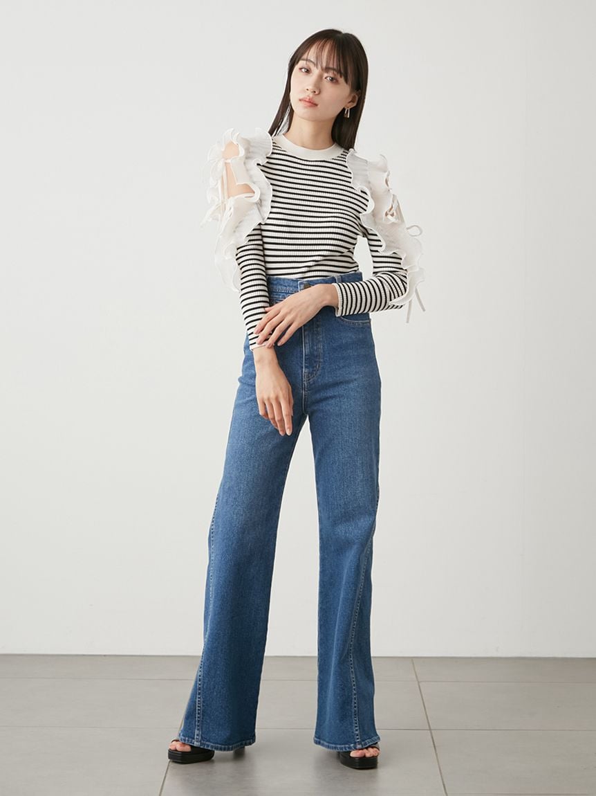 Sustainableストレッチフレアデニムパンツ(デニム)｜パンツ｜SNIDEL