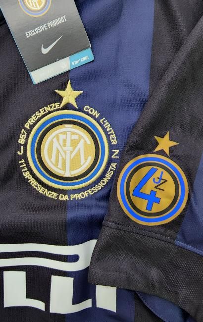 インテル（H） 13/14 J,サネッティ＃4 引退試合、金刺繍＆パッチ