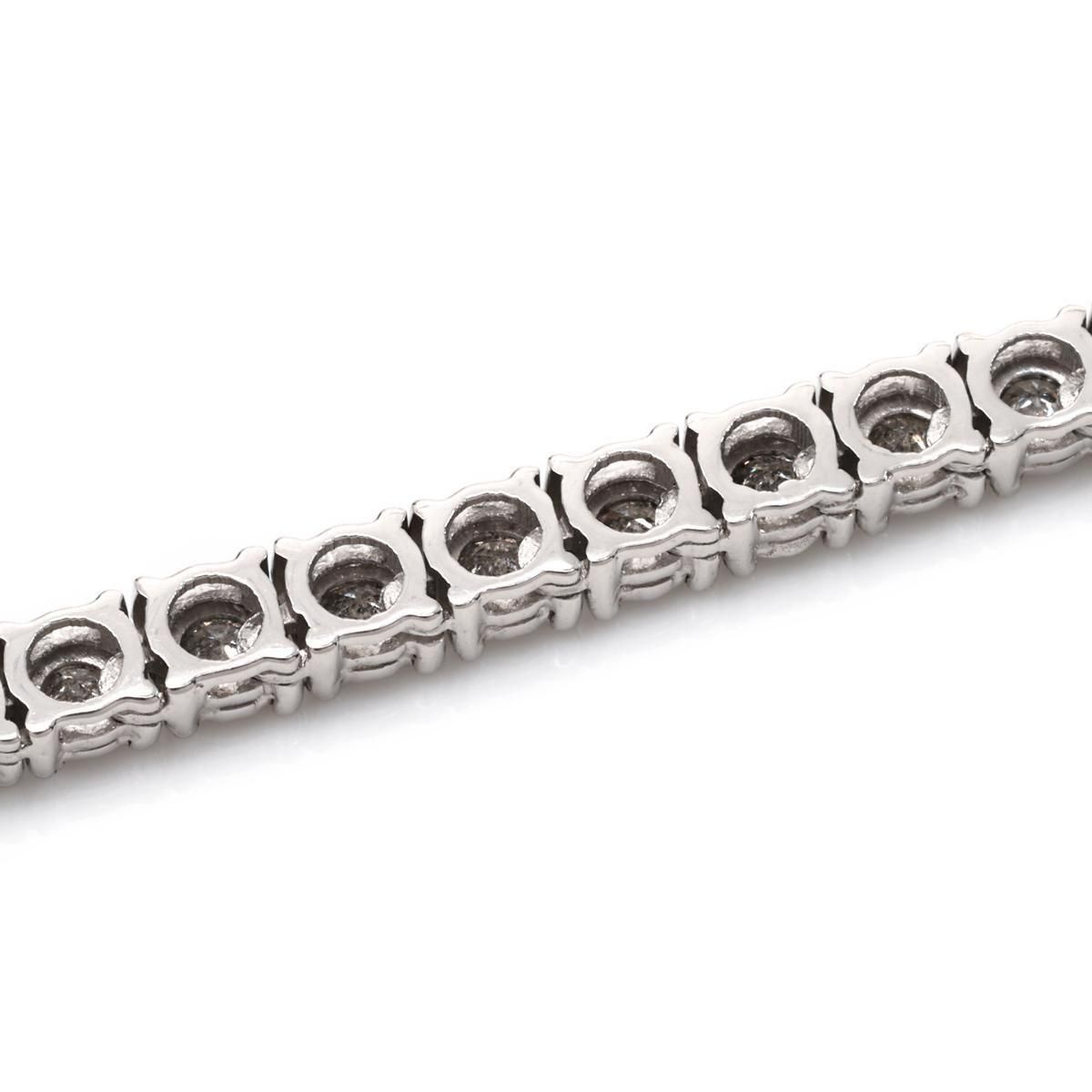 ダイヤモンド 10K ホワイトゴールド テニスネックレス 幅3.5mm 51cm