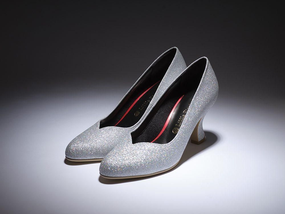 プロ用 ヒール高7.5cm（キラ・シルバー）婦人（22.0～25.5cm