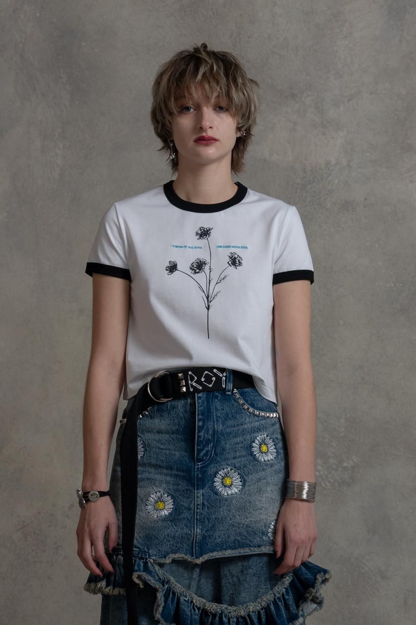 フラワープリントミニTシャツ - ROY reflect overjoy