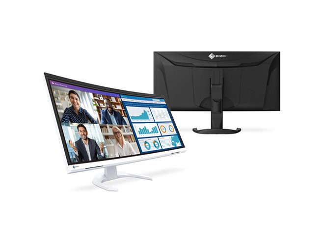 EIZO、500万画素カメラ＆ノイキャンマイク内蔵34.1型曲面ディスプレイ