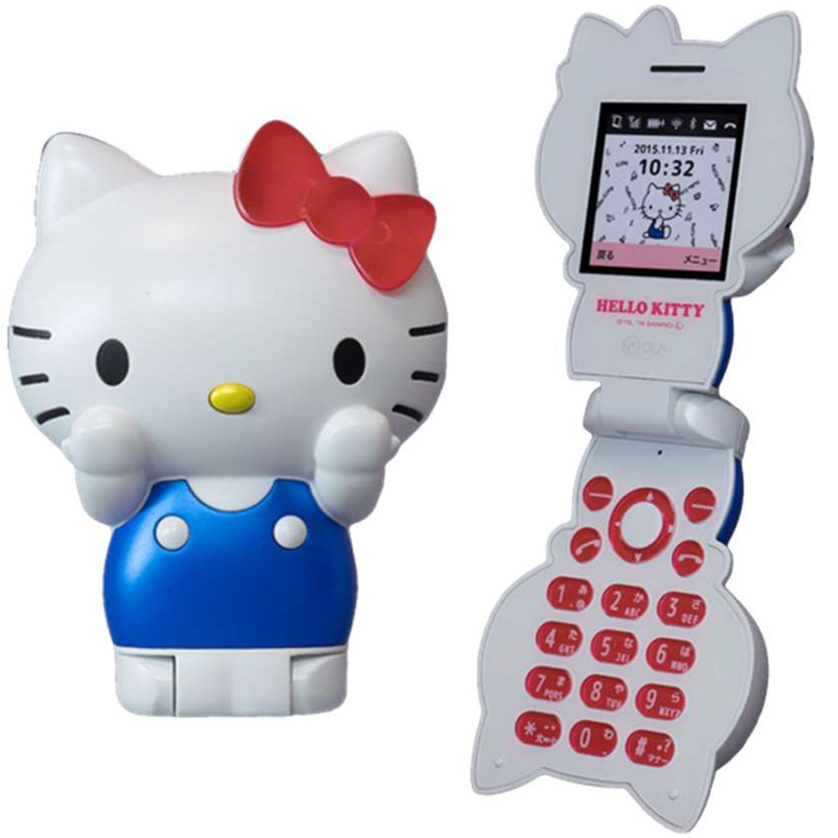 2つ折りタイプの携帯電話「ハローキティフォン」が税別12,000円で発売