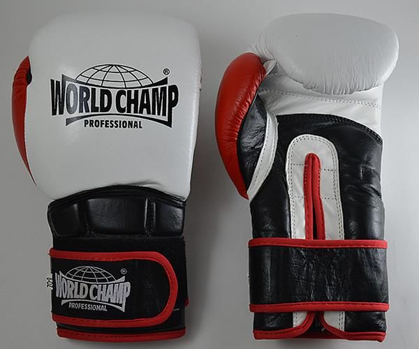 ワールドチャンプ スーパースター 本革ボクシンググローブ （白・黒