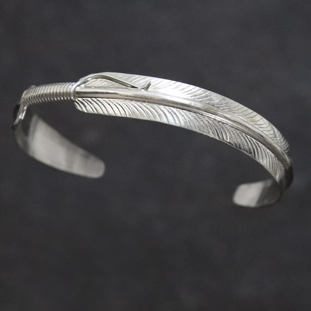 Navajo 925 Silver Feather Bangle ｜ ナバホフェザーバングル