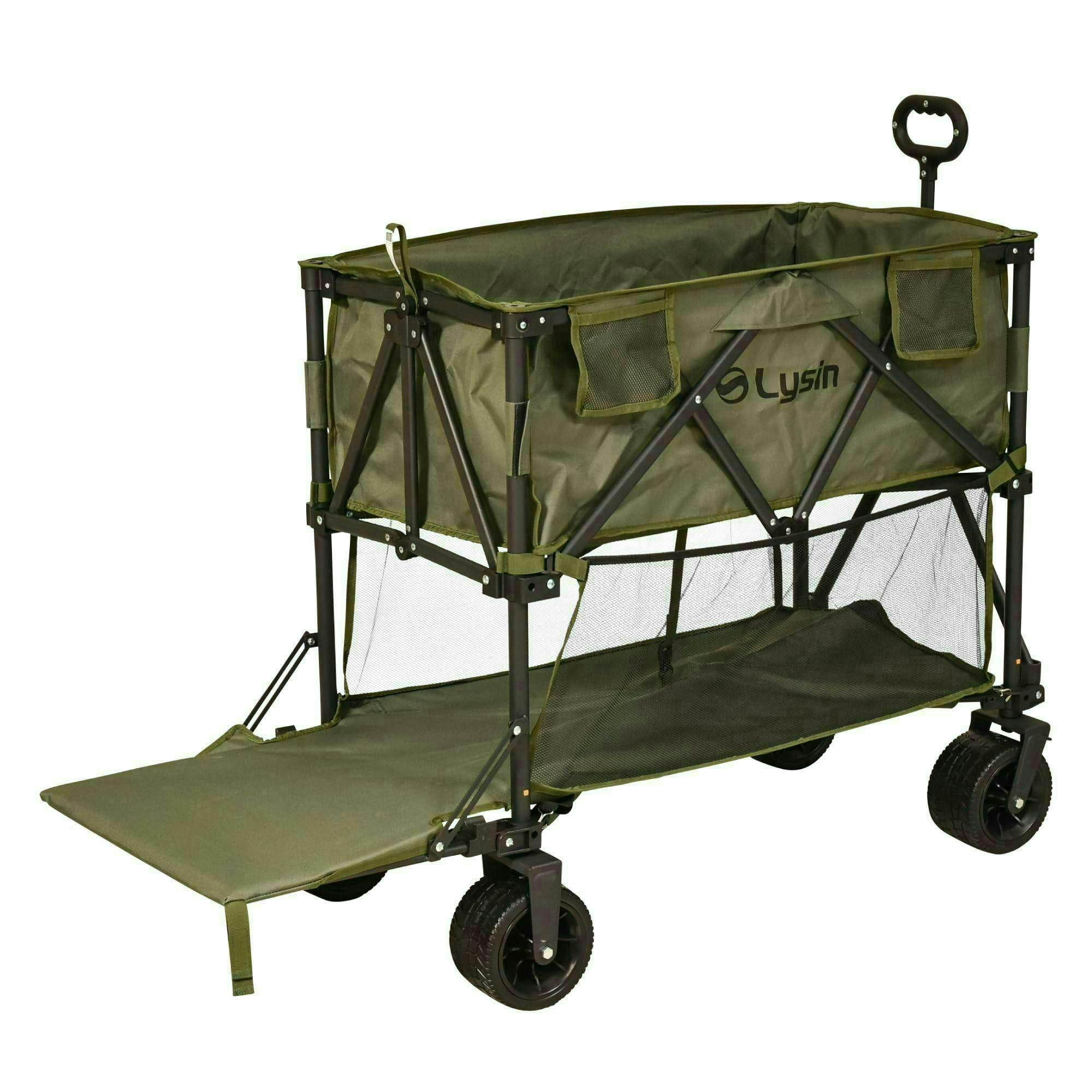 ライシン アウトドアワゴン Eシリーズ 2段 グリーン 300L 後ろ開け