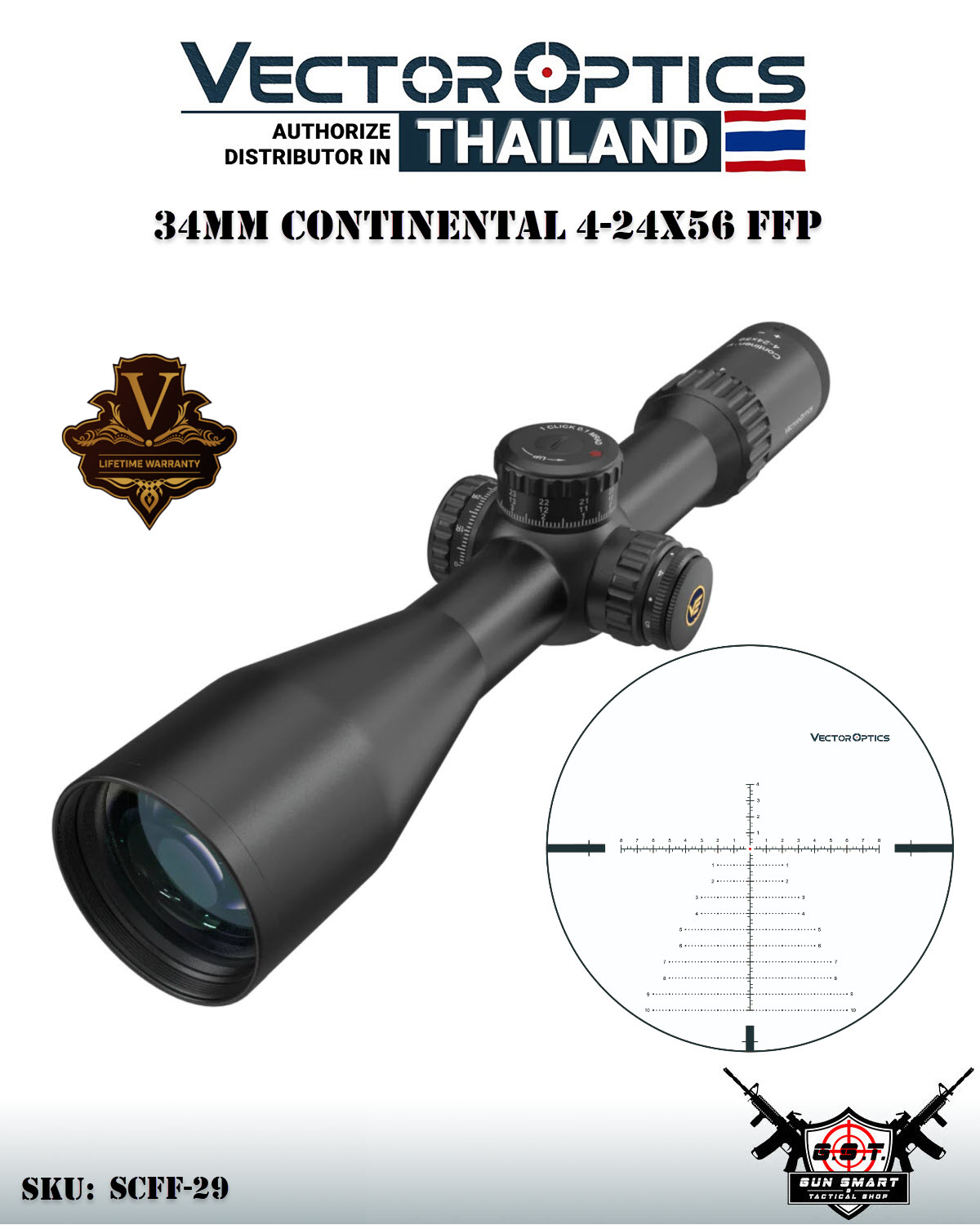 34MM CONTINENTAL 4-24X56 FFP - VectorOpticsThailand
