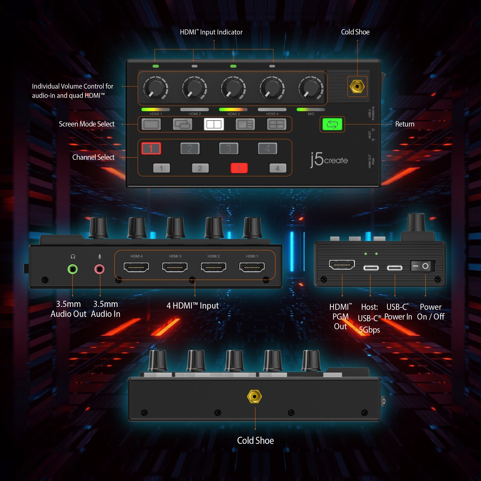 JVA08 Quad HDMI™ Video Capture Station – j5create International