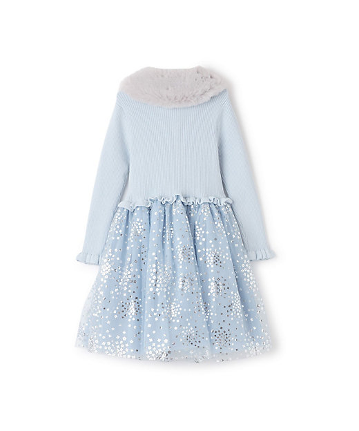 ティペット付きフラワードットチュールワンピース 8754305