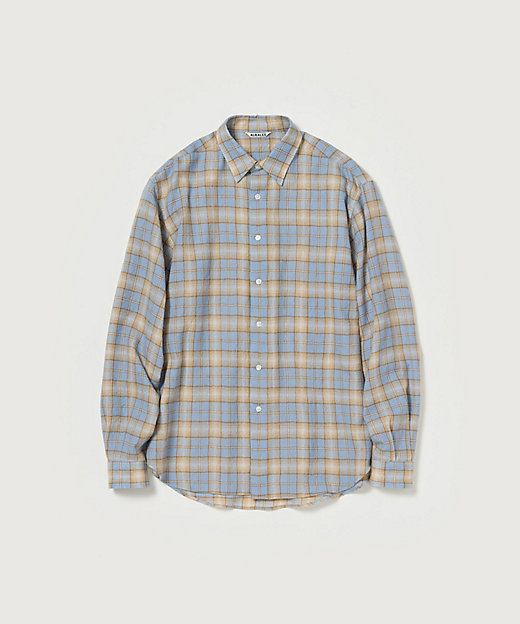 シャツ AIRY WOOL CHECK SHIRT A25AS01WN
