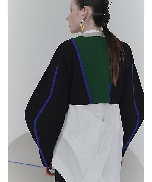 MULTICOLOR WAVE LINE SHORT KNIT | UN3D