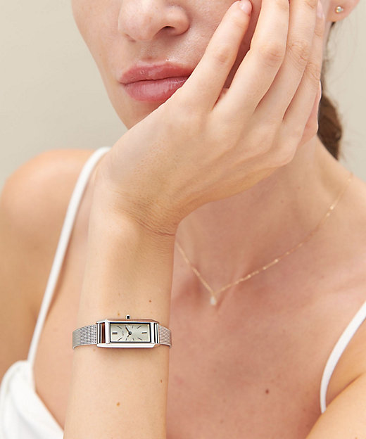 レクタングルフェイス メッシュベルト ウォッチ | ete bijoux (Women