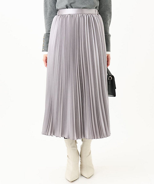 小さいサイズ】シャイニーサテンプリーツスカート／洗える | MK MICHEL