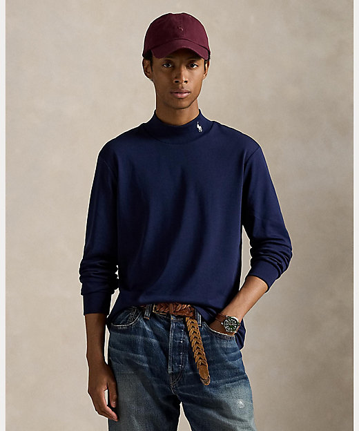 ソフト コットン モックネック シャツ MNPOKNI16821668