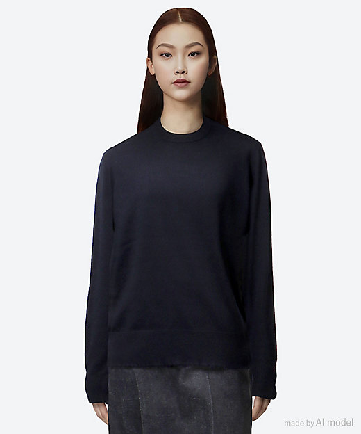 カシミヤ12Gクルーネックロングスリーブ | BLAMINK (Women