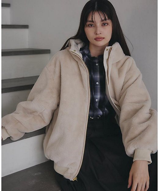 2WAY／洗える】リバーシブル フェイクファーブルゾン