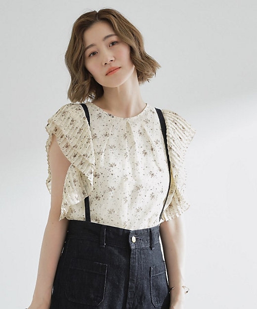 プリーツが彩る 華やか花柄ブラウス（2002531891） | GROVE