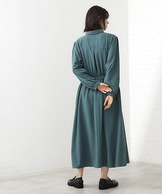 春まで着られる】フィット＆フレア長袖ワンピース