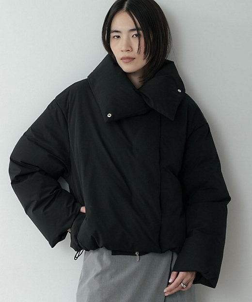 3WAYスタンドカラーショートダウン【凹凸素材