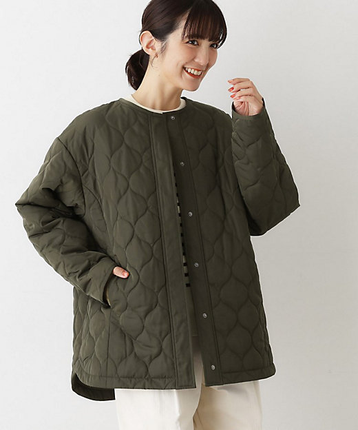キルトノーカラージャケット（2002549654） | Dessin (Women