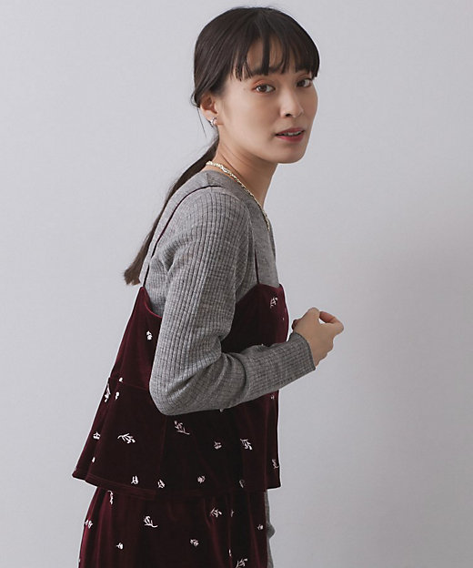 ベロアキャミ／セットアップ対応可【洗濯機OK