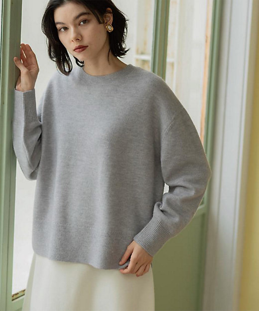 きらきらクルーミドルゲージニット【洗濯機OK