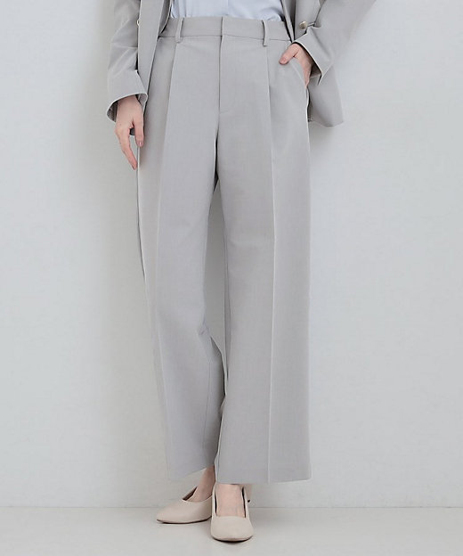 洗濯機可／セットアップ可】サラっと軽やか ワイドストレートパンツ